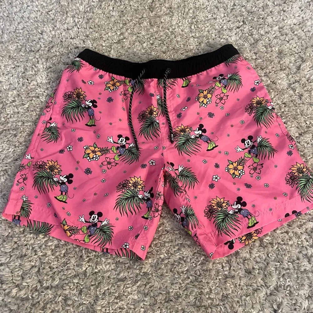 Disney x Neff Pink Mickey Tropical Swim Trunks S - Picture 1 of 9
